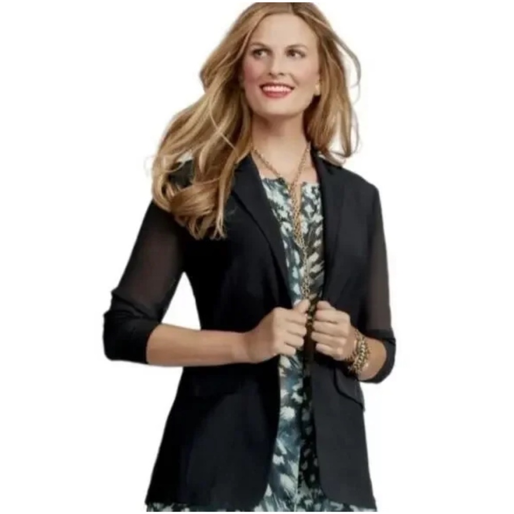 CAbi Style #309 Sheer Sleeve Evening Blazer Size 8